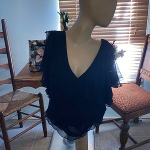 Silk layered vneck blouse